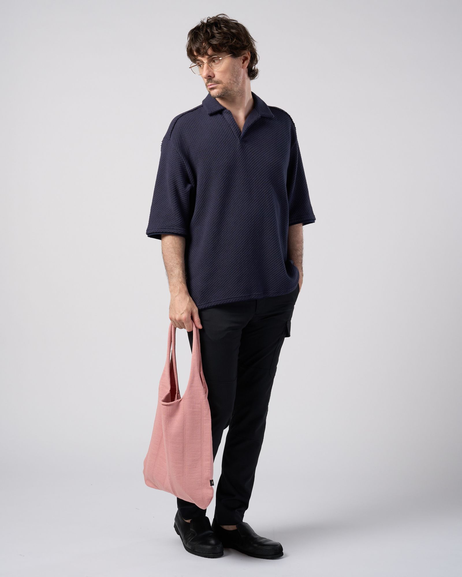 ☆先行予約☆ wjk  / ストライプニットバッグ / stripe knit bag / pink【8005 kw86k】