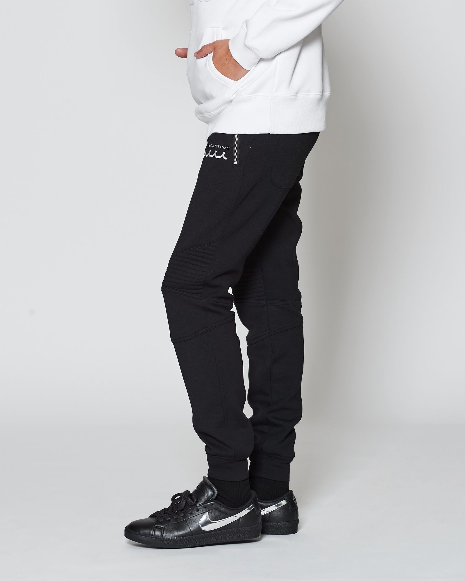 ☆先行予約販売2025年8月下旬～9月下旬頃入荷予定☆ ACANTHUS × muta MARINE / muta Double-knit Biker Pants / バイカーパンツ / BLACK 【MA2533】