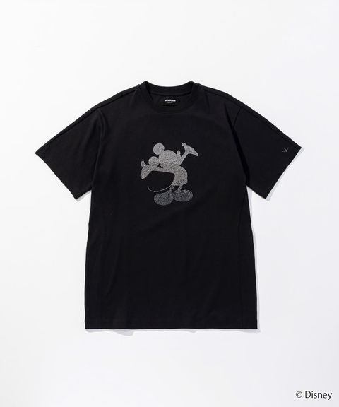 【ミッキーマウス】ラインストーンシルエット半袖Tシャツ / ブラック【UST-26093】