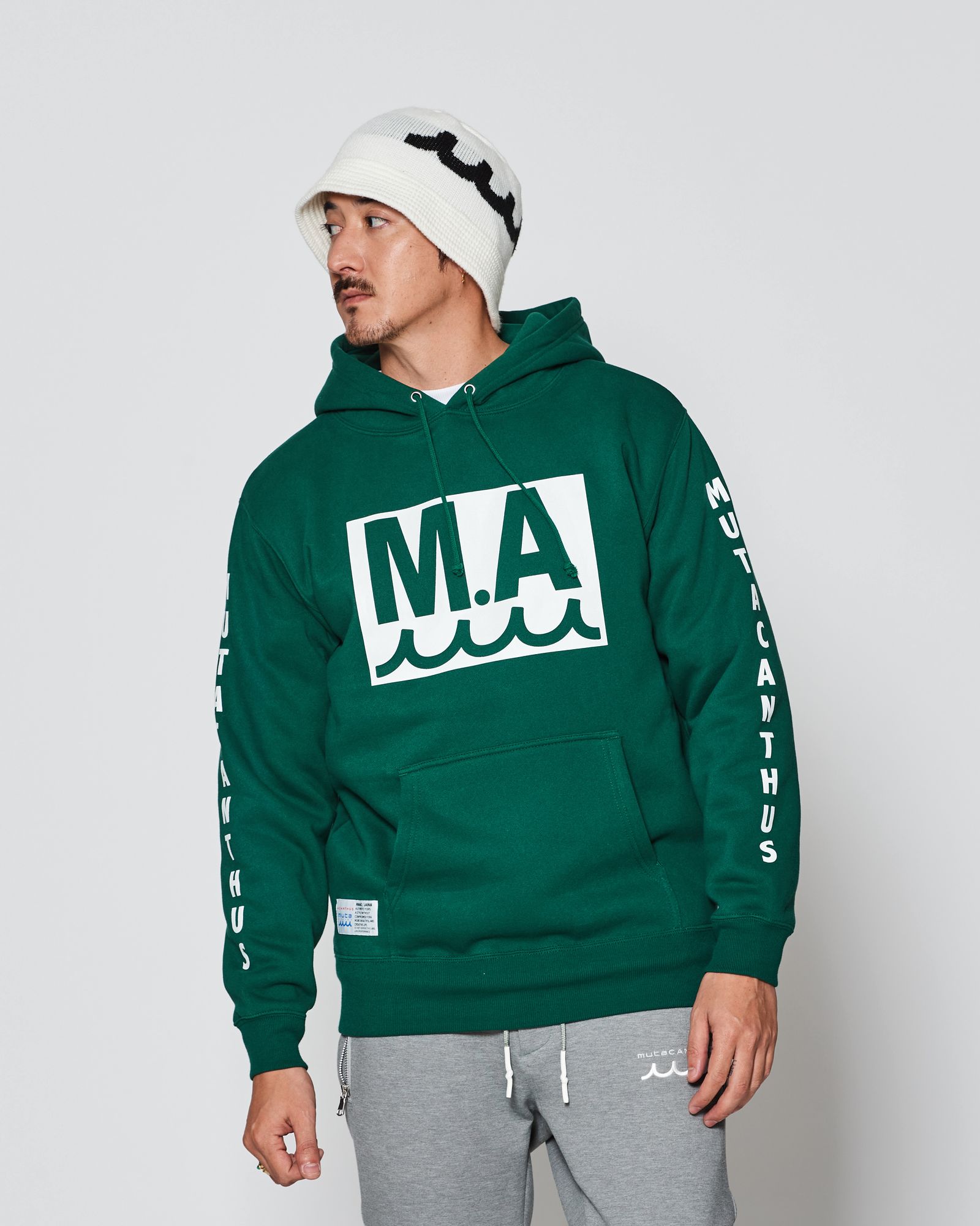 ACANTHUS × muta MARINE / muta MA Logo Hooded Sweatshirts / パーカー / GREEN 【MA2537】