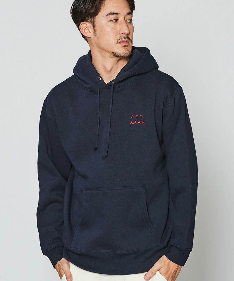 ⭐︎先行予約⭐︎ mutaMARINE x ACANTHUS / muta Wave Splash Logo Hooded Sweatshirt / パーカー / NAVY 【MA2671】