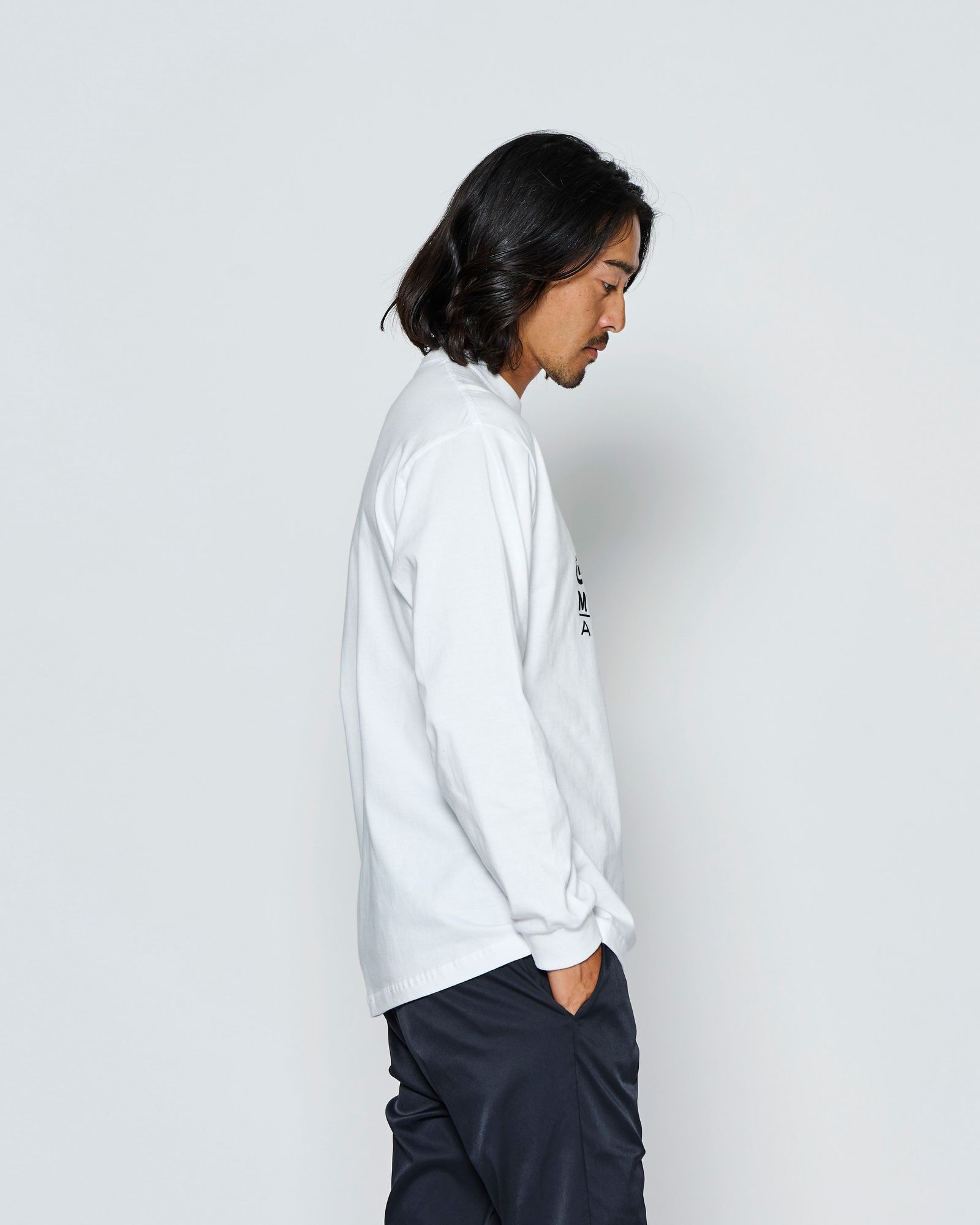 ☆先行予約☆muta MARINE × ACANTHUS  / WネームロゴロングスリーブTシャツ /  W-name logo L/S tee / WHITE【MA2727】