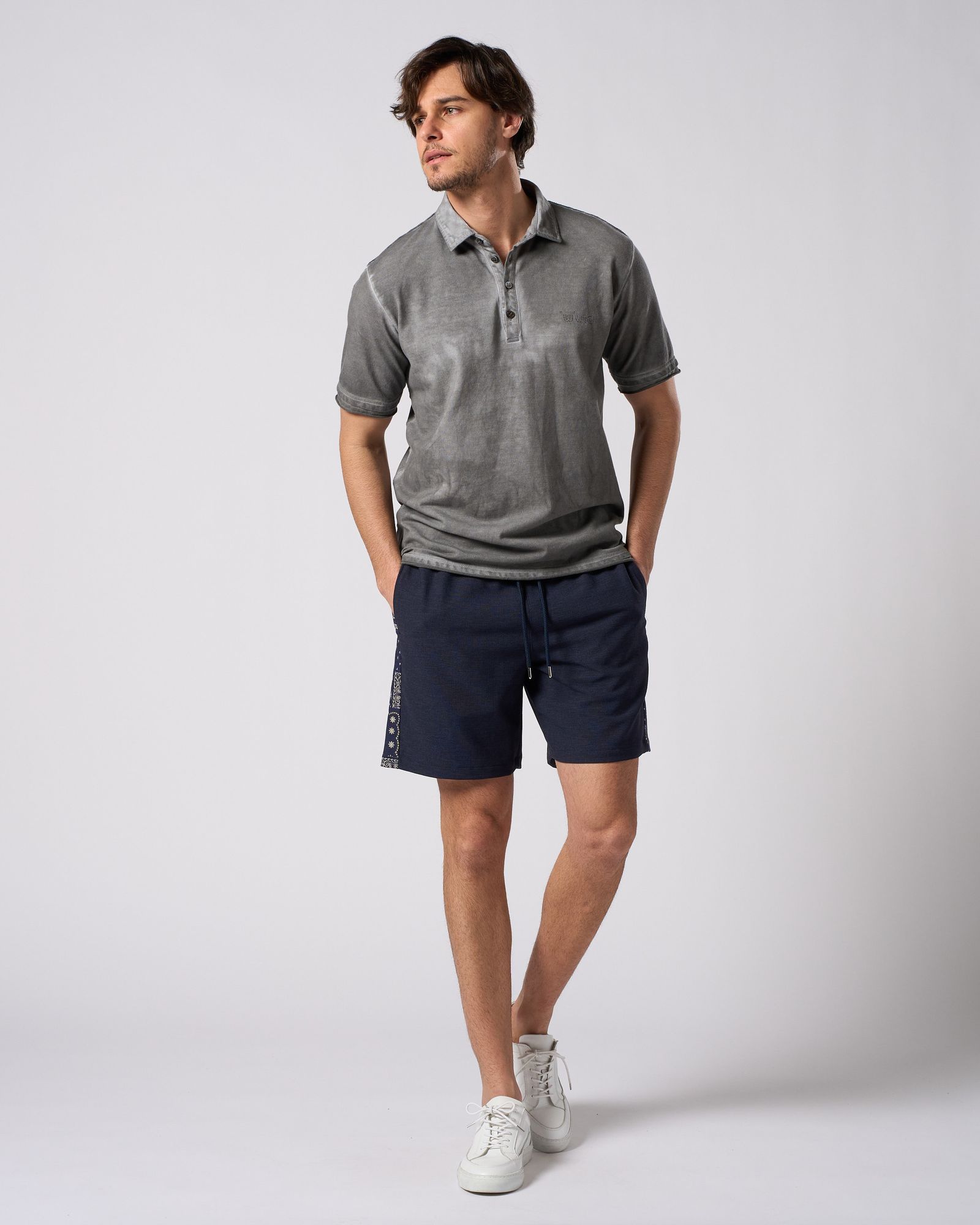 ☆先行予約☆ バンダナプリントパネルショーツ / bandana print panel shorts / NAVY [5402 pe48i]