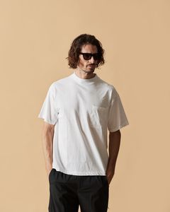 ☆先行予約☆ モックネックポケットTシャツ  / Mock Neck Pocket Tee / WHITE 【CT2608】