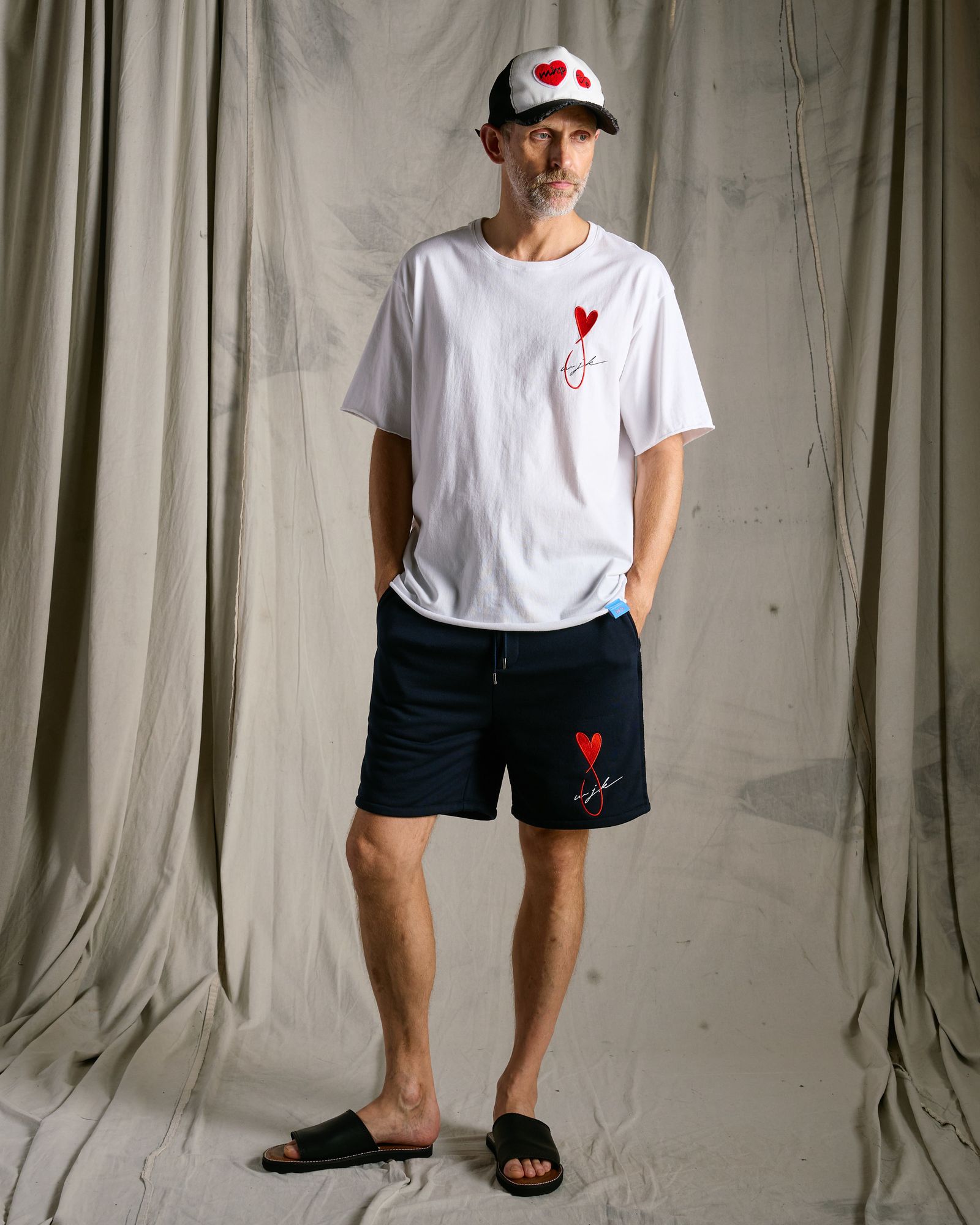 ☆先行予約☆Maison Honoré Paris× wjk  / ハートフィッシュ カットオフ 半袖Tシャツ / heart fish cut-off S/S / white×red【710 hw01k】