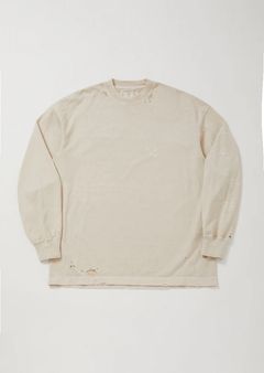 KREVA×GHOST ALMOSTBLACK / DAMEGE DYEING LONG SLEEVE T KINAKO / BEIGE [KRVGAB-C-3-3]