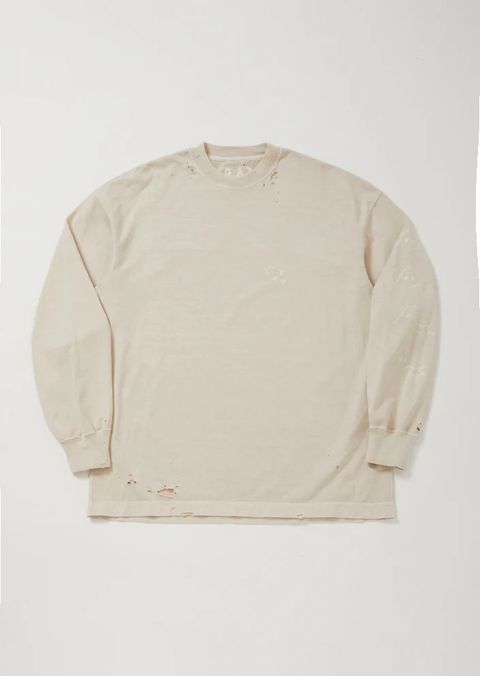 KREVA×GHOST ALMOSTBLACK / DAMEGE DYEING LONG SLEEVE T KINAKO / BEIGE [KRVGAB-C-3-3]