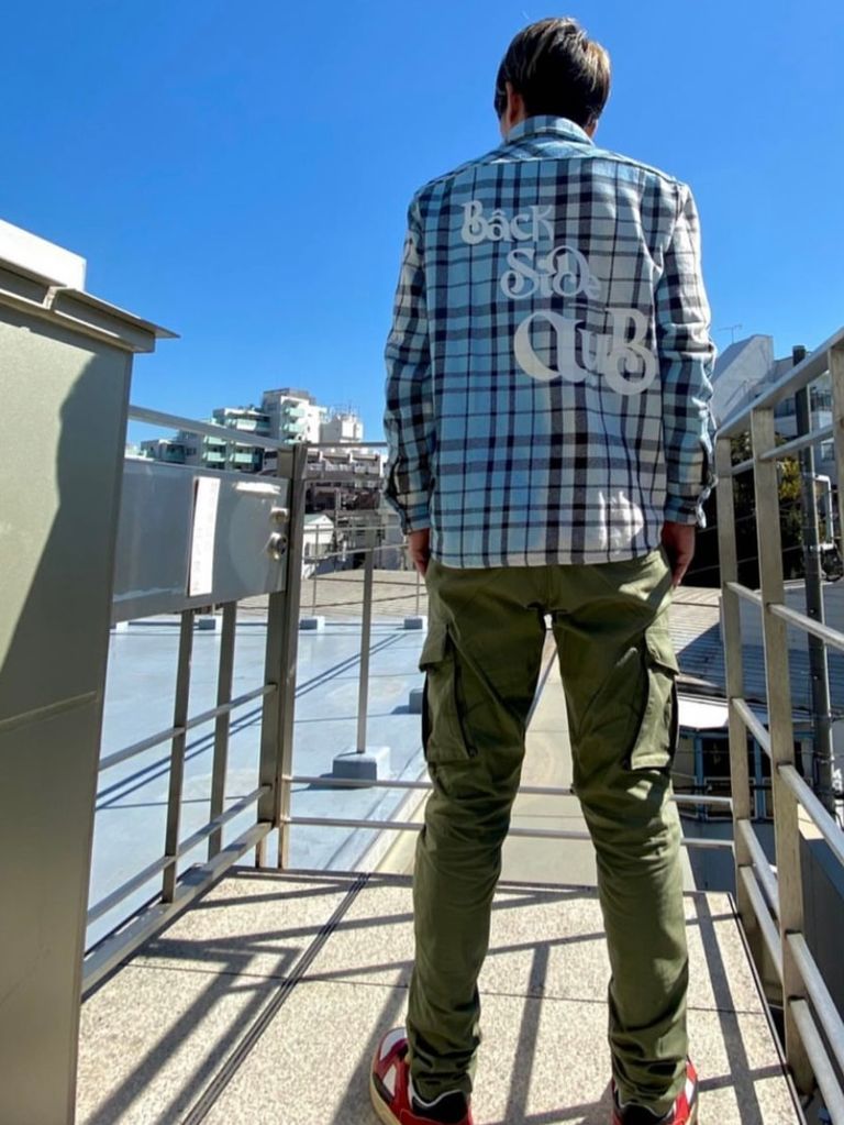 チェックシャツジャケット / BACKTOVIET SHIRT JACKET MARMORIZED / BLUE 【JRX 613】