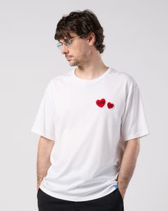 ☆先行予約☆Maison Honoré Paris× wjk  / 2ハートパッチクールタッチ半袖Tシャツ / 2-heart patch cool touch S/S / white×red 【712 hw02k】