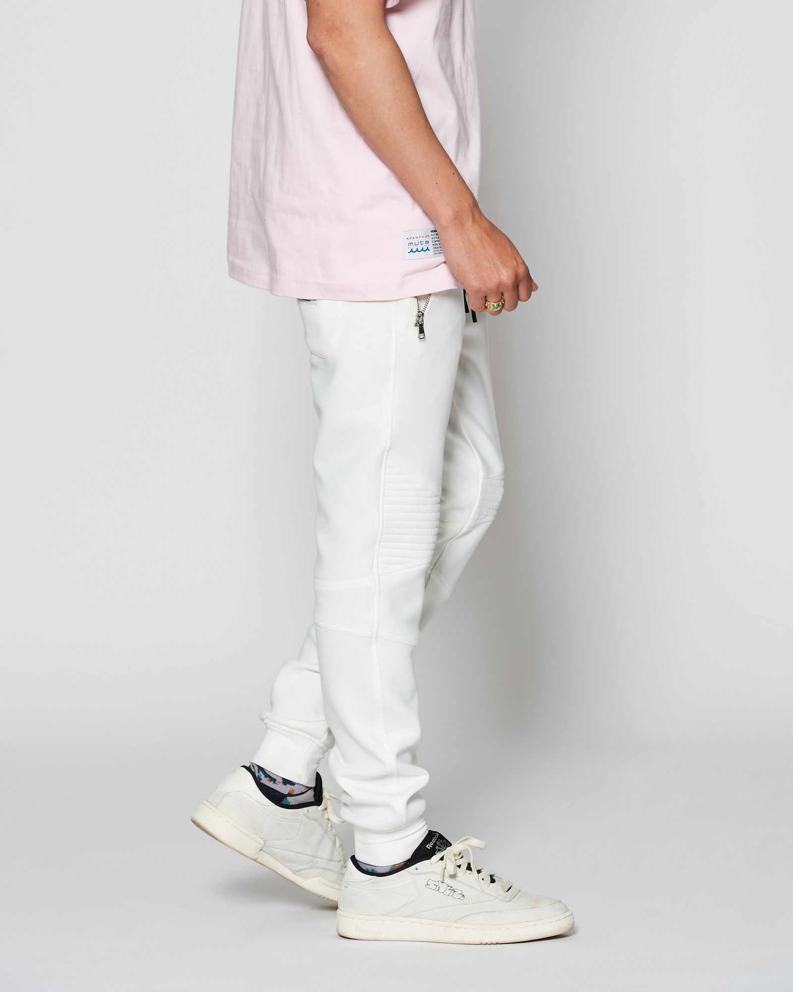 ☆先行予約販売2025年8月下旬～9月下旬頃入荷予定☆ ACANTHUS × muta MARINE / muta Double-knit Biker Pants / バイカーパンツ / WHITE 【MA2533】