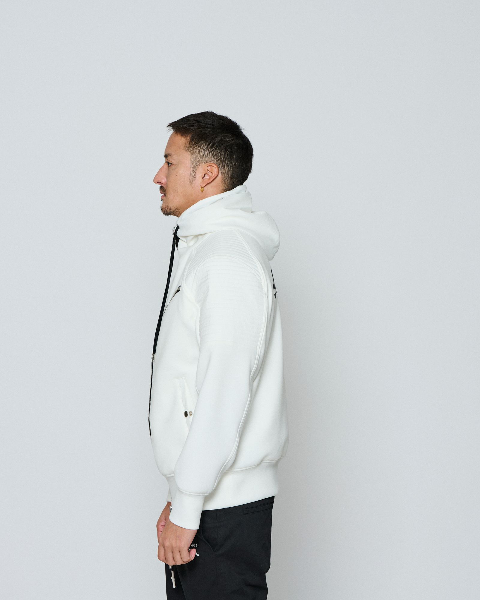 ☆先行予約☆ muta MARINE × ACANTHUS / ジップアップバイカーパーカー / Double-knit Biker parka / WHITE【MA2652】