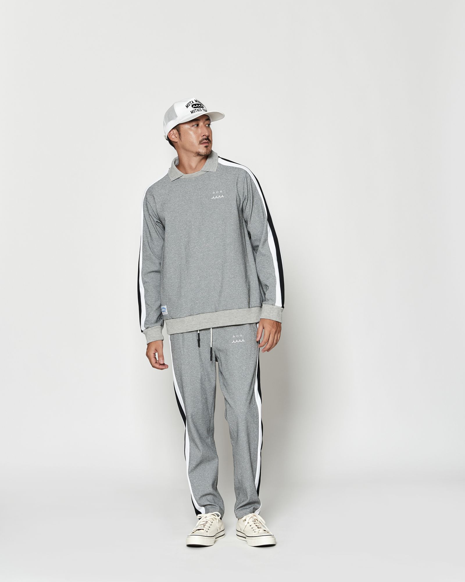 ☆先行予約☆muta MARINE × ACANTHUS  / ポロクルーネックスウェット / Polo Crewneck / GREY 【MA2607】