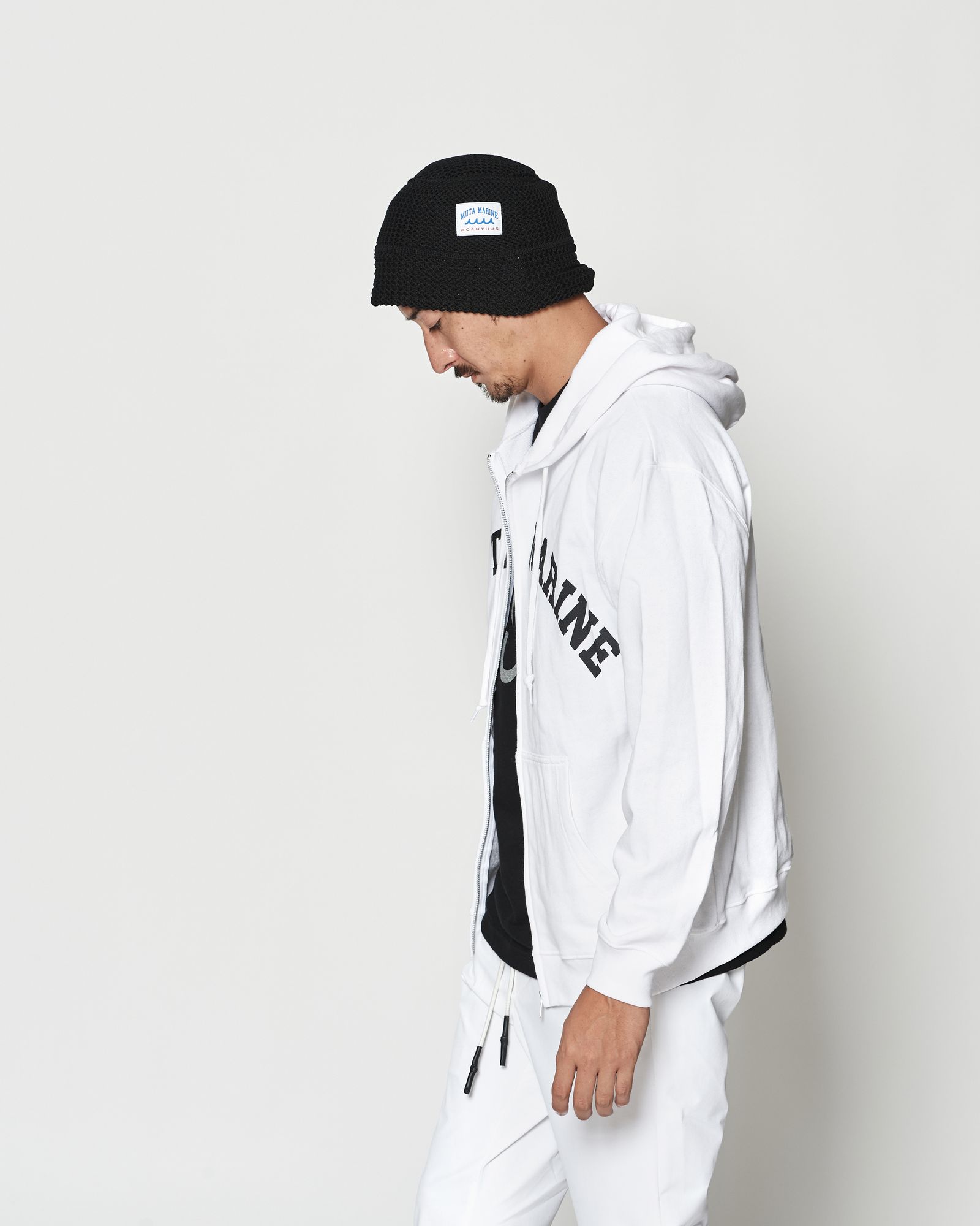 ☆先行予約☆muta MARINE × ACANTHUS  / アーチロゴ スウェットジップフーディー / パーカー / Arc Logo Zip Up Hooded Sweatshirt / WHITE【MA2610】