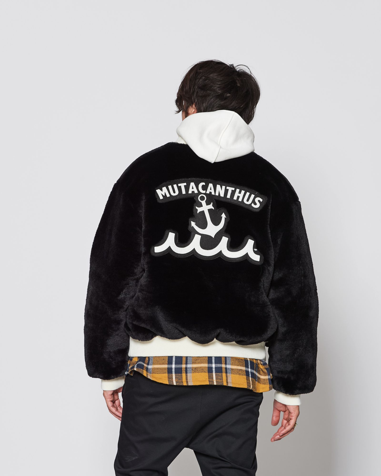 ☆先行予約販売2025年11月中旬～12月中旬頃入荷予定☆ ACANTHUS × muta MARINE / muta Faux Fur Bomber Jacket  / ファーボンバージャケット / BLACK 【MA2530】