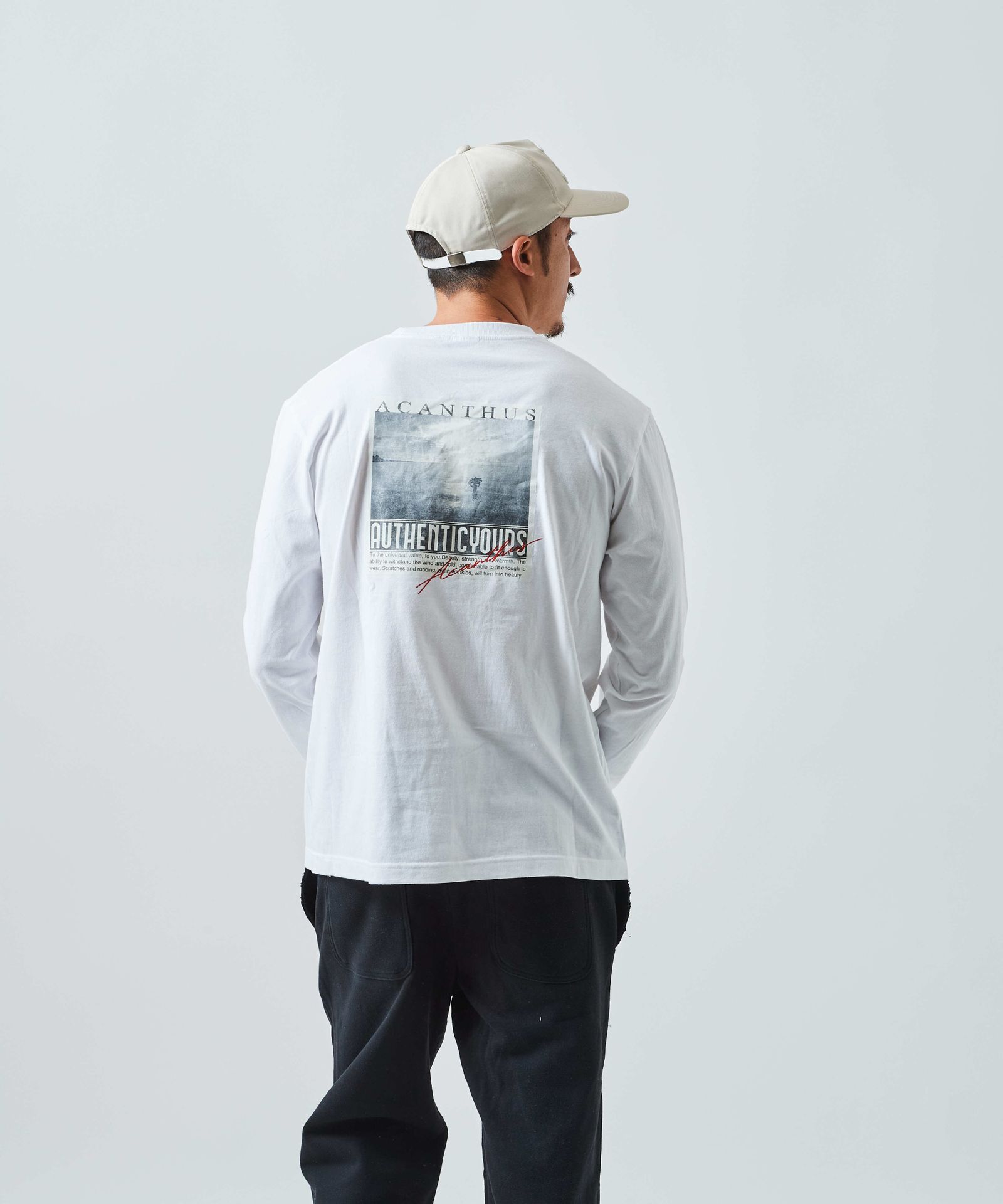 フォトペーパープリント L/S Tシャツ / Photo Paper Print L/S Tee (Ocean) / WHITE
