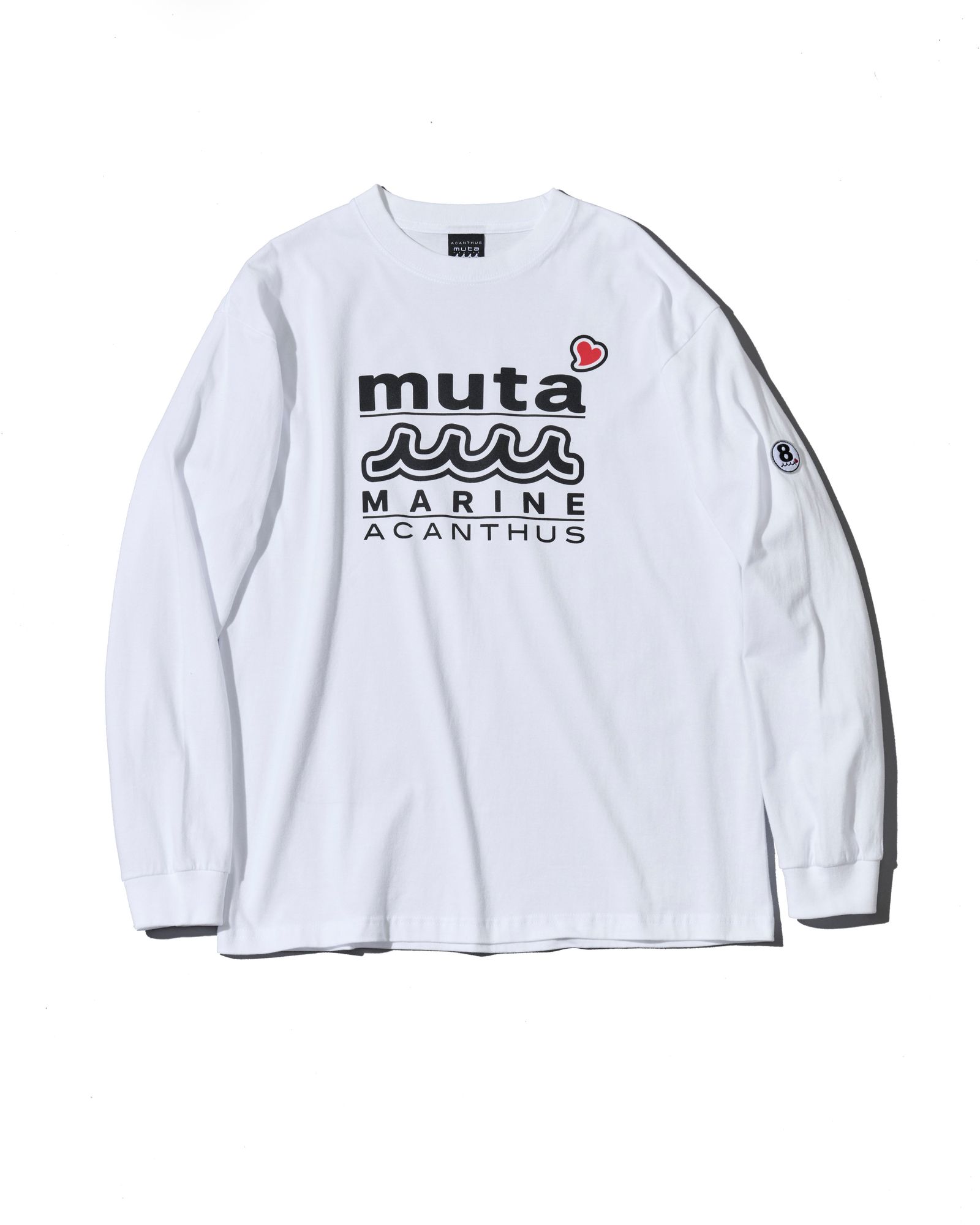 ☆先行予約☆muta MARINE × ACANTHUS  / WネームロゴロングスリーブTシャツ /  W-name logo L/S tee / WHITE【MA2727】