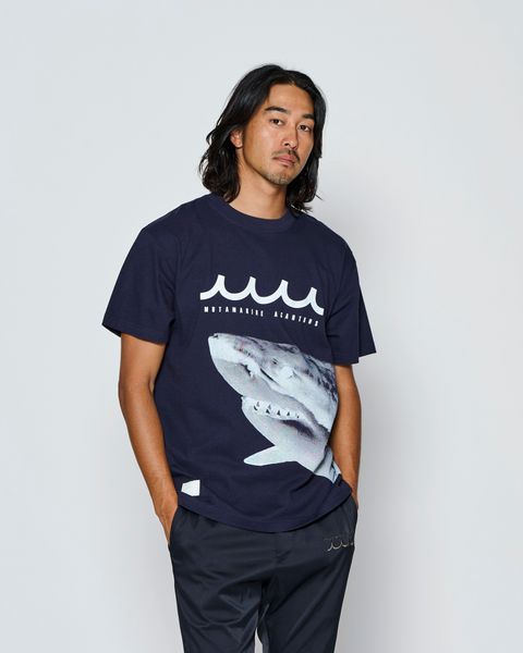 ☆先行予約☆muta MARINE × ACANTHUS  / シャークTシャツ /  Shark Tee / NAVY【MA2717】