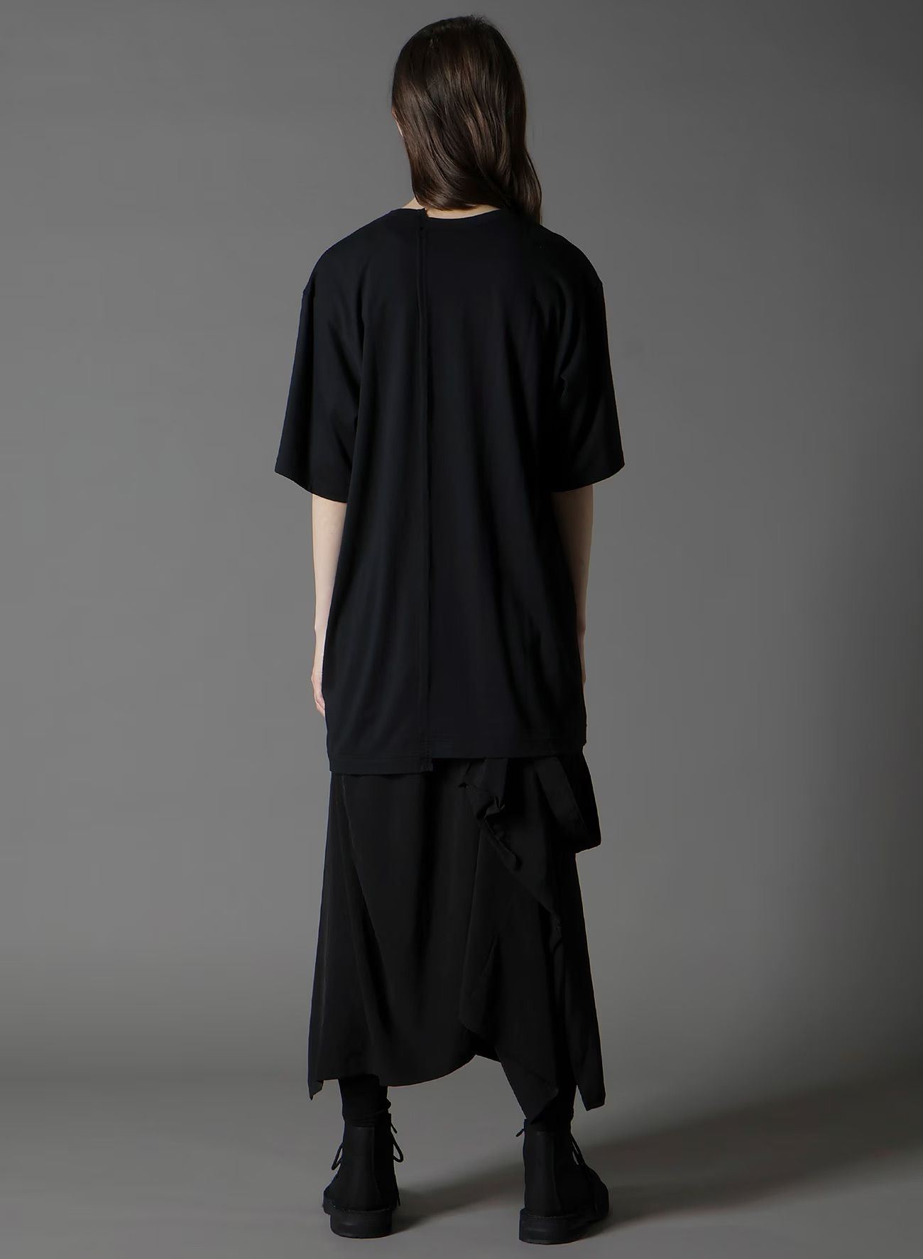 SILKETTE JERSEY W/ NUMBER PATTERN TSUJIKIRI LONG SLEEVED T-SHIRT / BLACK x PURPLE [GL-T11-803-2-03]