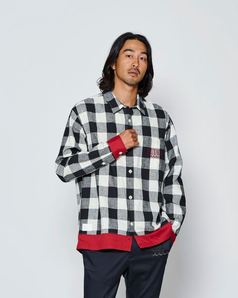 ☆先行予約☆muta MARINE × ACANTHUS  / 配色切替シャツ /  Color Switching Shirt / RED【MA2708】