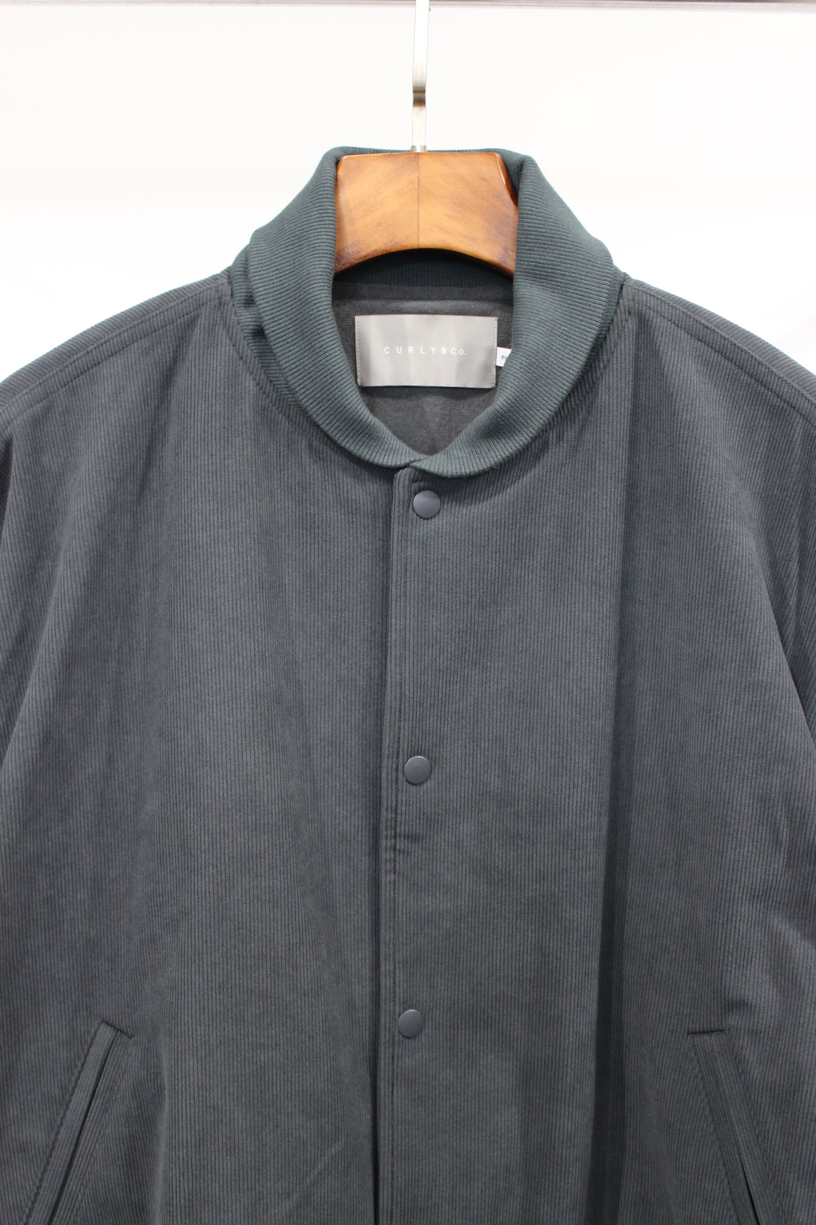 TRICOT CORDUROY VARSITY JACKET/CADET BLUE