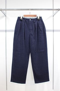 INDIGO 2TUCK WIDE EZ SLACKS-ONE WASHED- | WASHED INDIGO | デニム