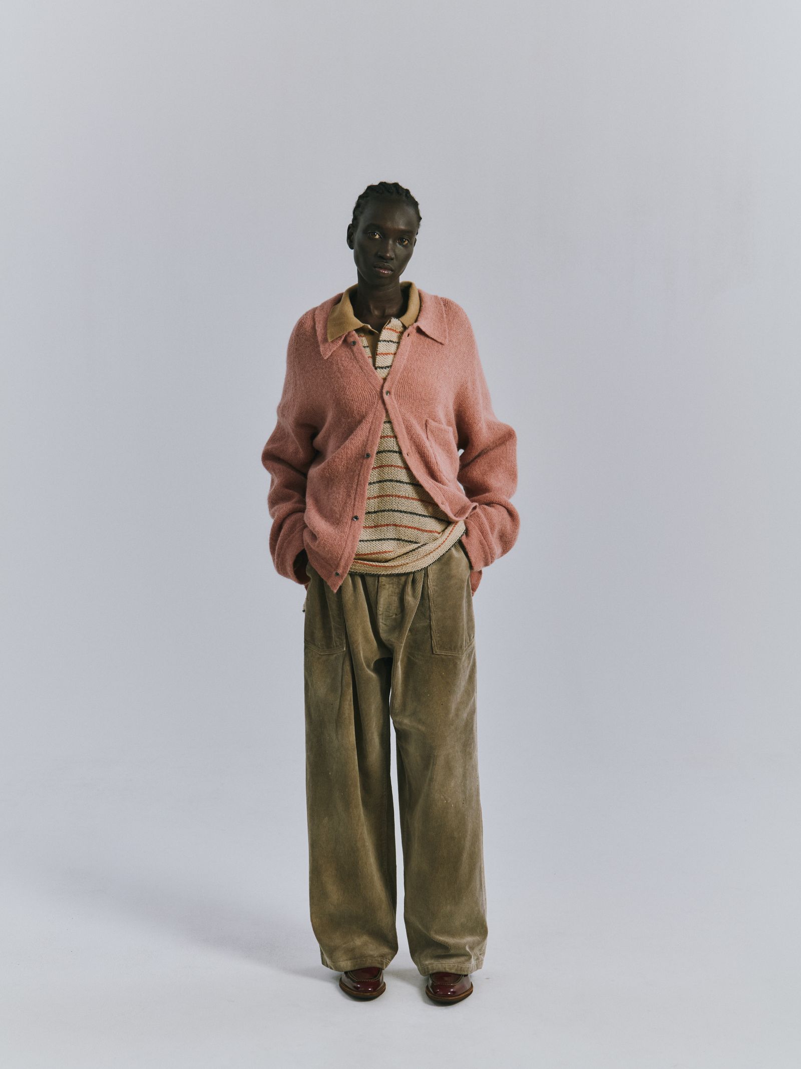 [ラスト1点] KNIT SHIRT | PINK | ニットシャツ
