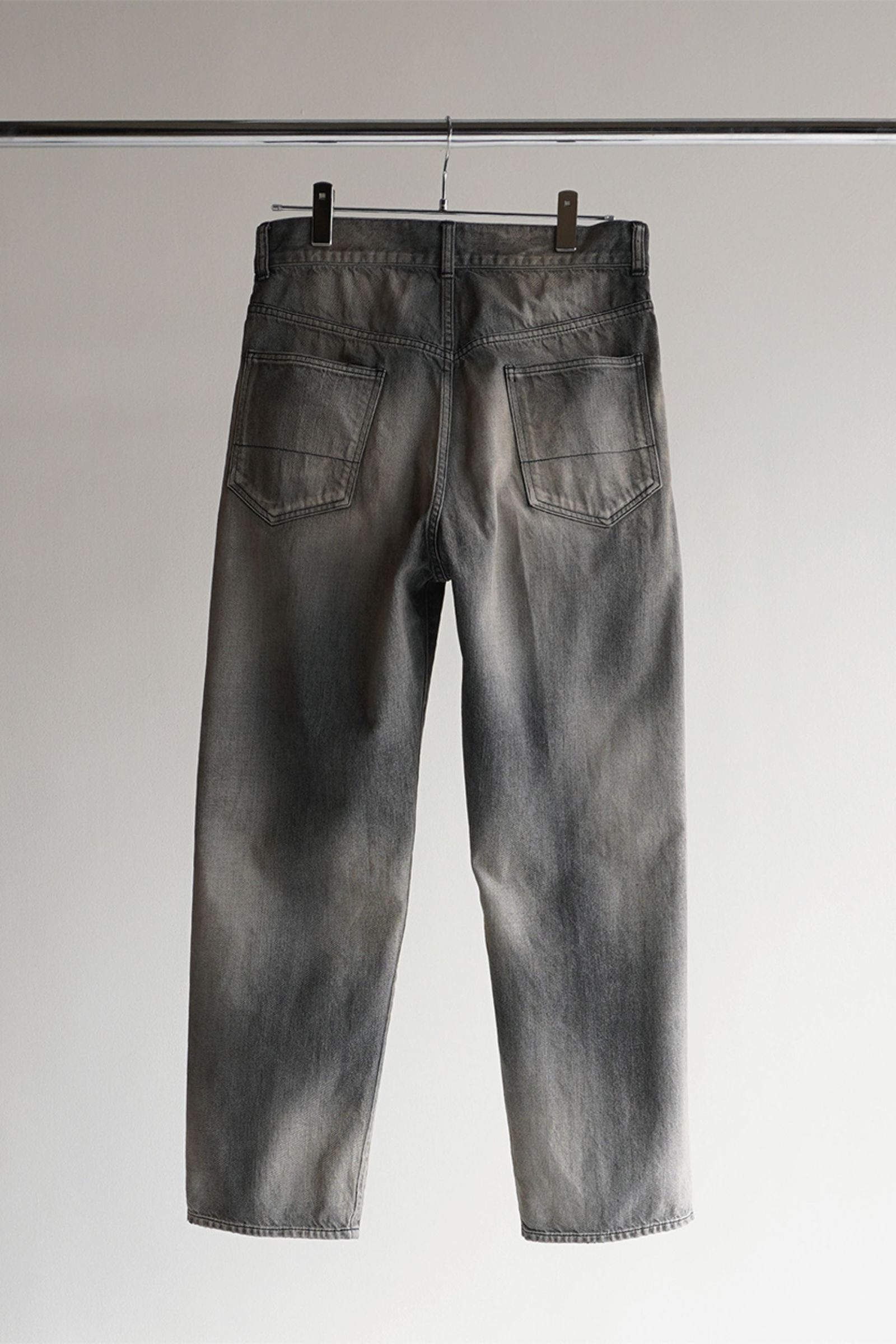 ANCELLM - AGING BLACK DENIM STRAIGHT 5P PANTS/BLACK | NapsNote