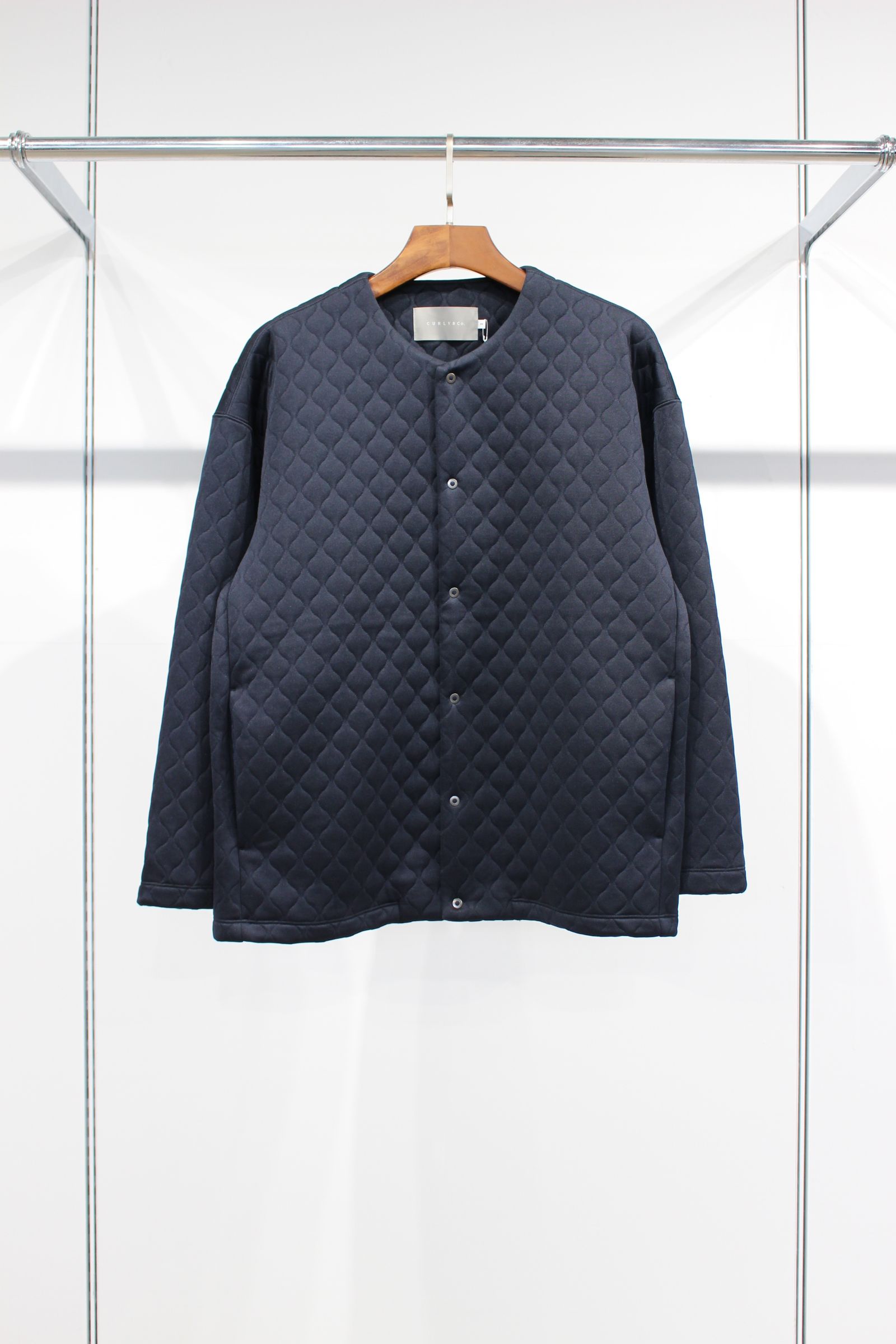 SNAP BUTTON CARDIGAN -quilting-/NAVY