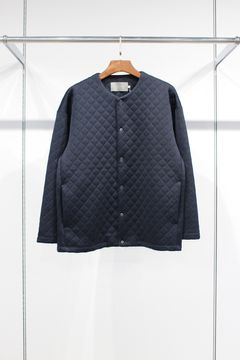SNAP BUTTON CARDIGAN -quilting-/NAVY