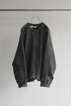 CRASH UNEVEN OVER SWEAT SHIRT | BLACK | スウェット