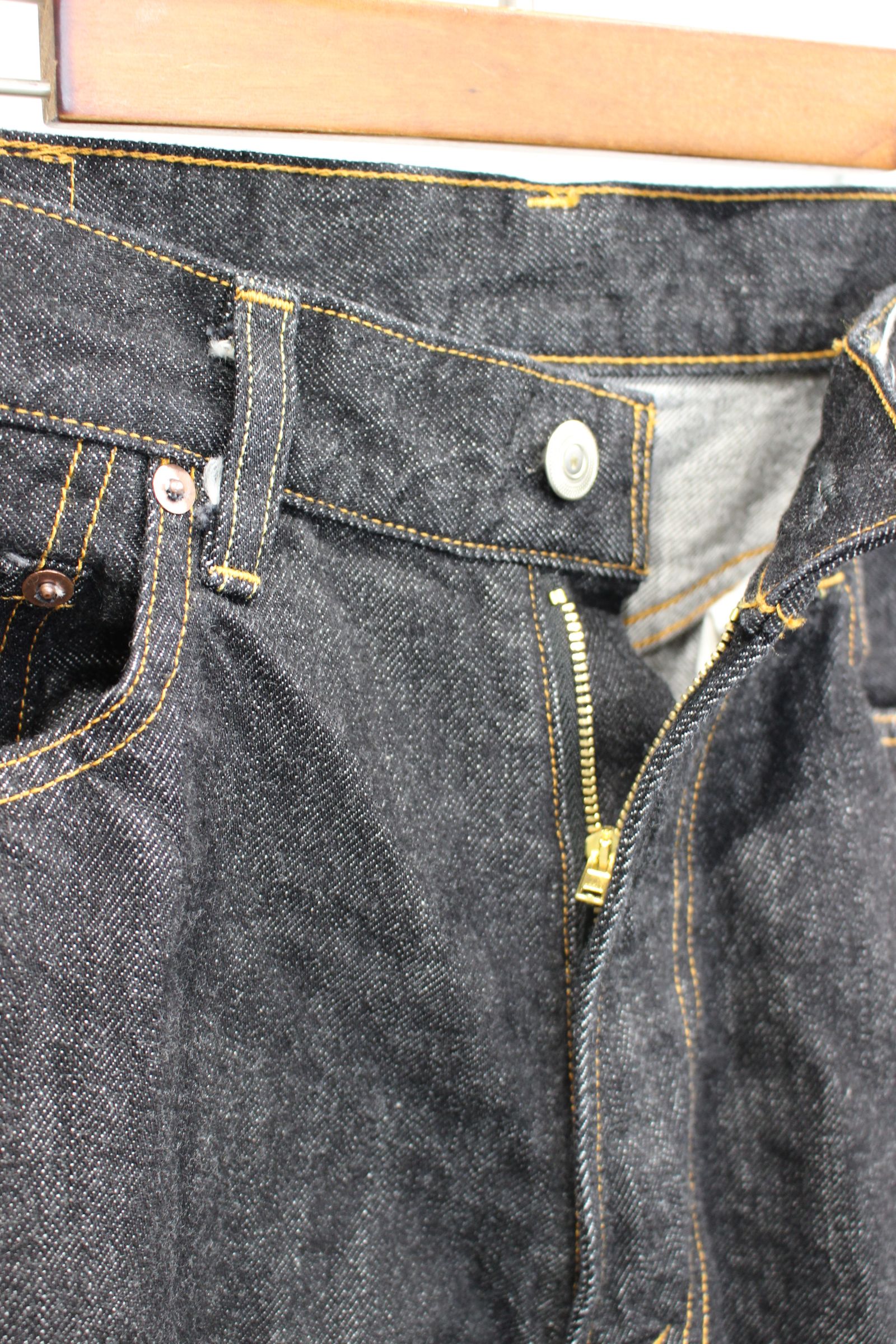 40'S MIL BAGGY ZIPPED SHUTTLE DENIM TROUSERS/BLACK