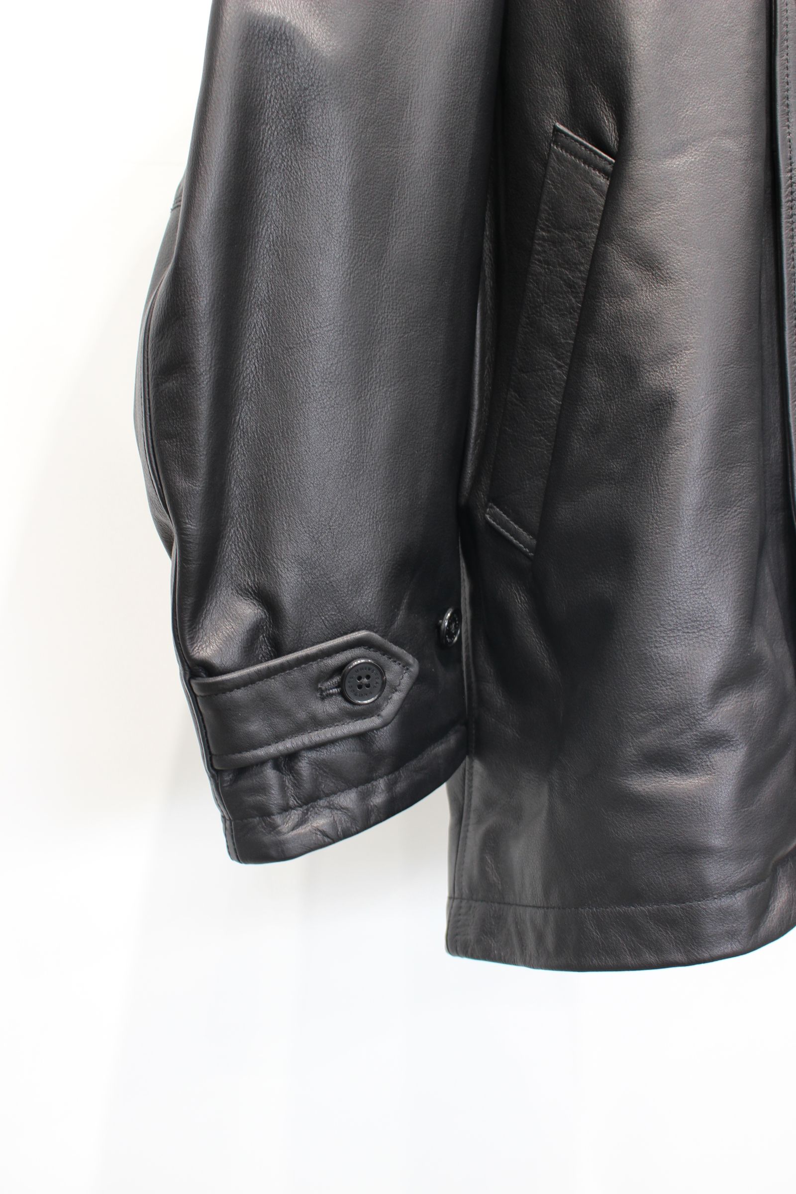 LEATHER CAR COAT | BLACK | レザーコート
