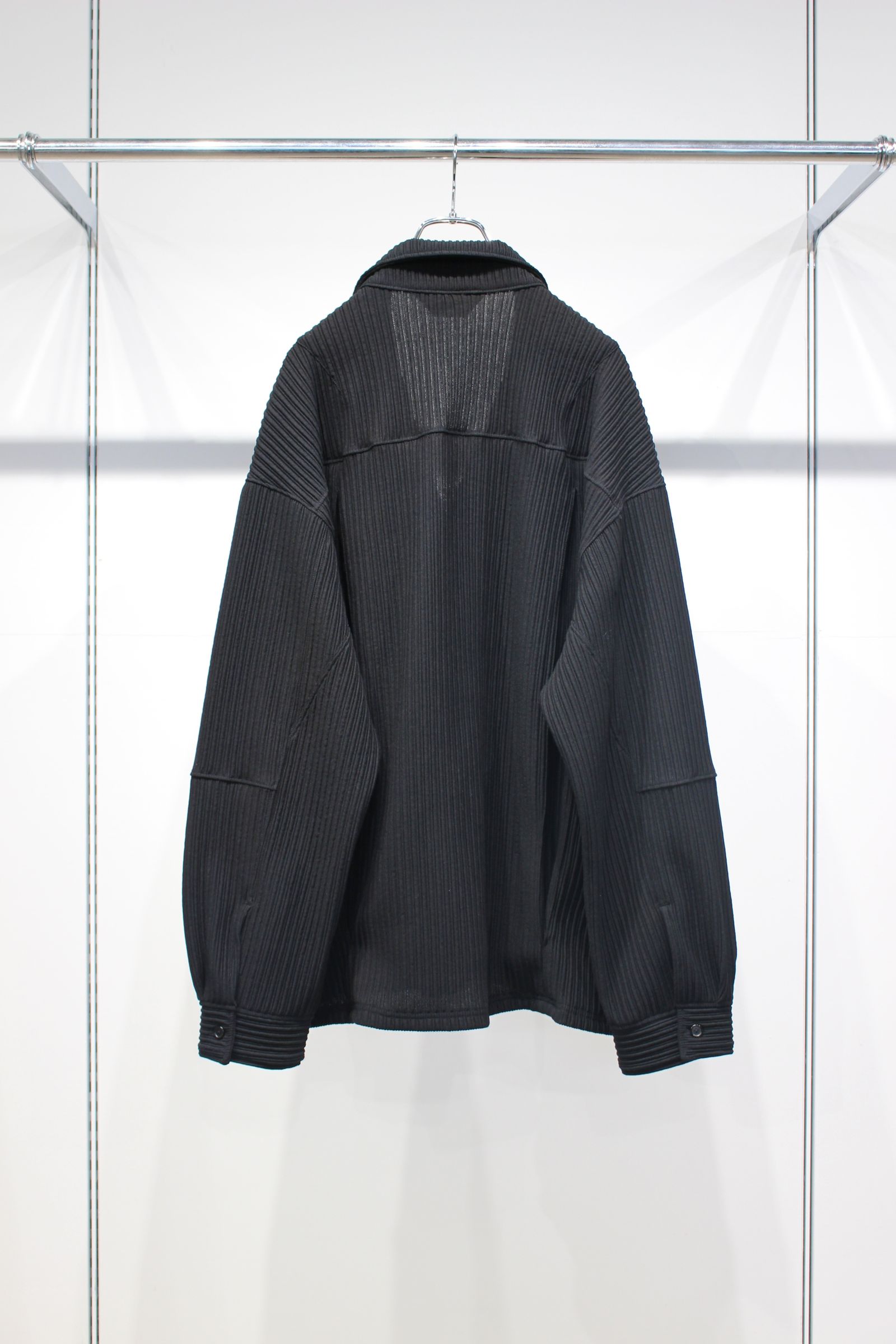 WRINKLED STRIPE SHIRT | BLACK | シャツジャケット