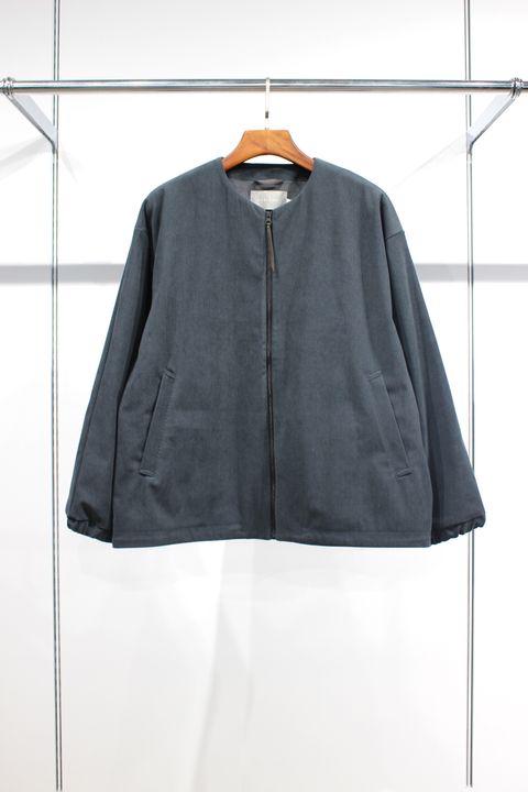 TRICOT CORDUROY COLLARLESS BLOUSON | CADET BLUE | コーデュロイブルゾン