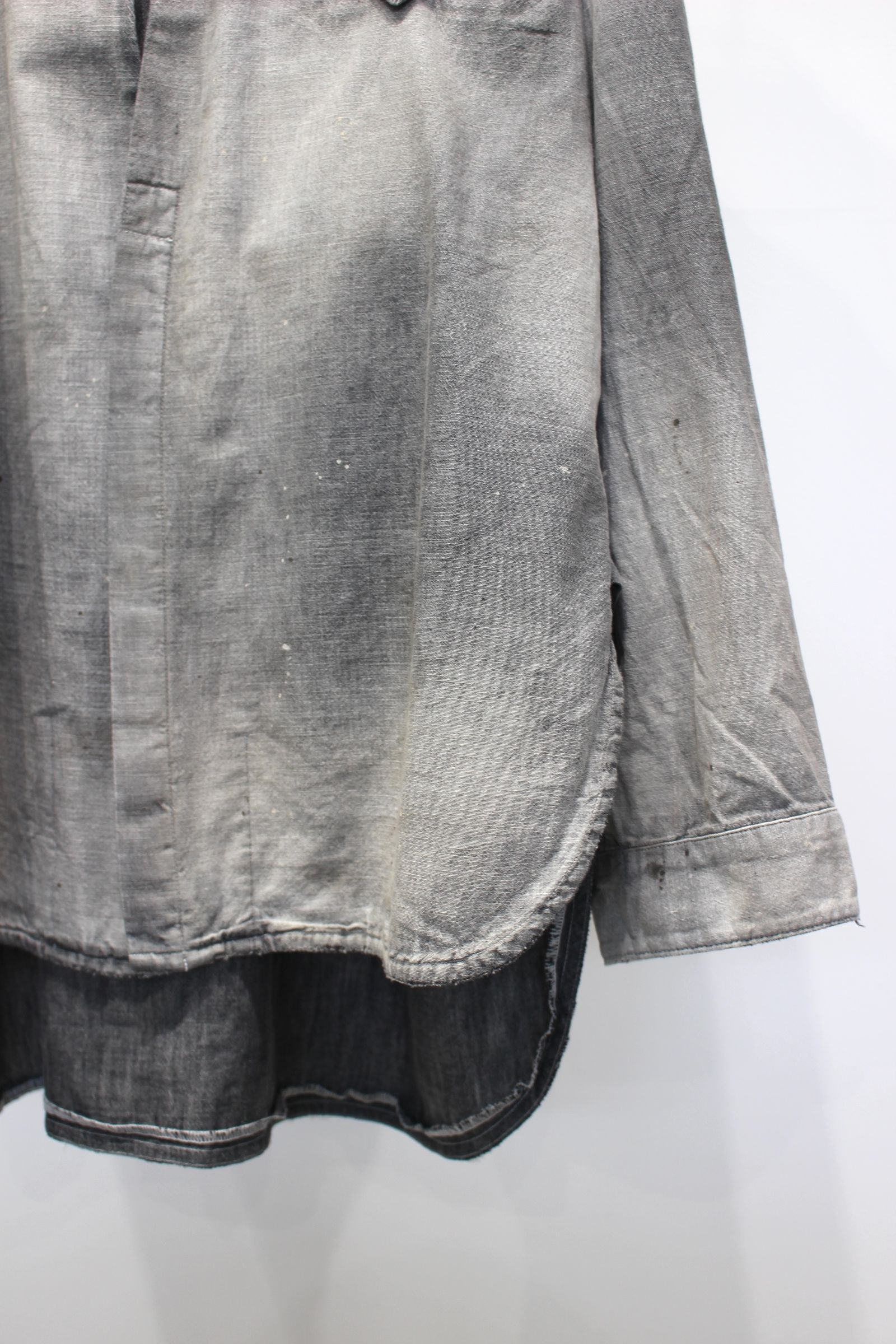 AGING CHAMBRAY LONG SHIRT | BLACK | シャンブレーシャツ