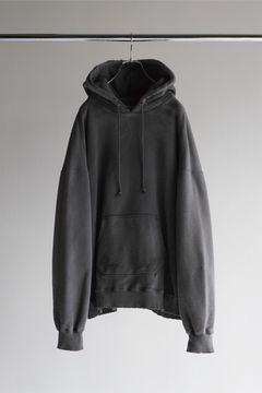 DYED DAMAGE HOODIE/F.BLACK