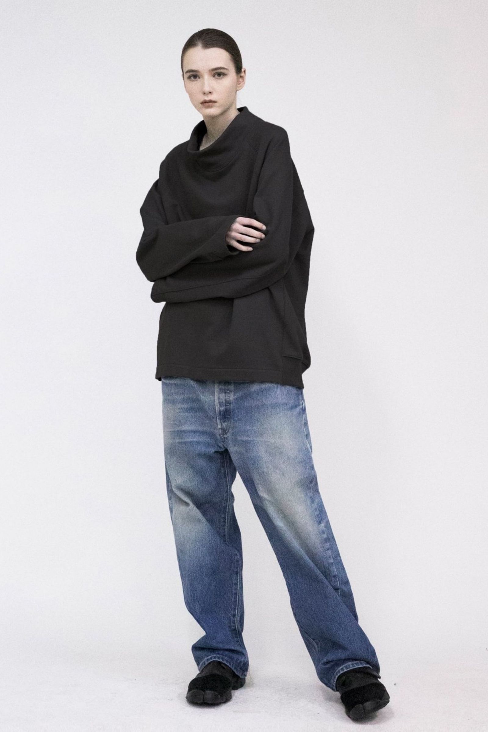 Pile Shape Knitted Sweat (Hi-neck)/ハイネックスウェット