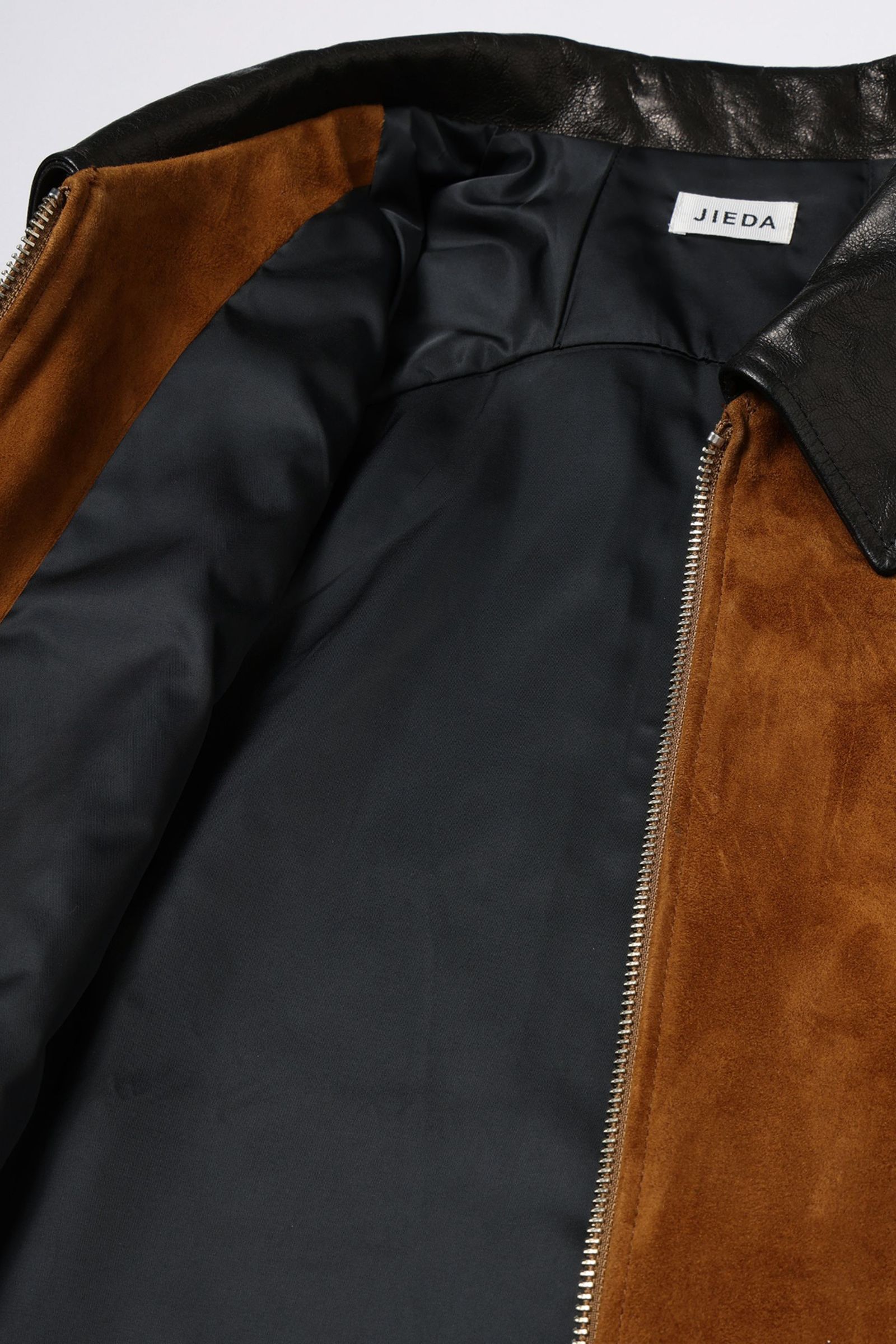 NUBUCK DRAPING LEATHER JACKET | BROWN | レザージャケット