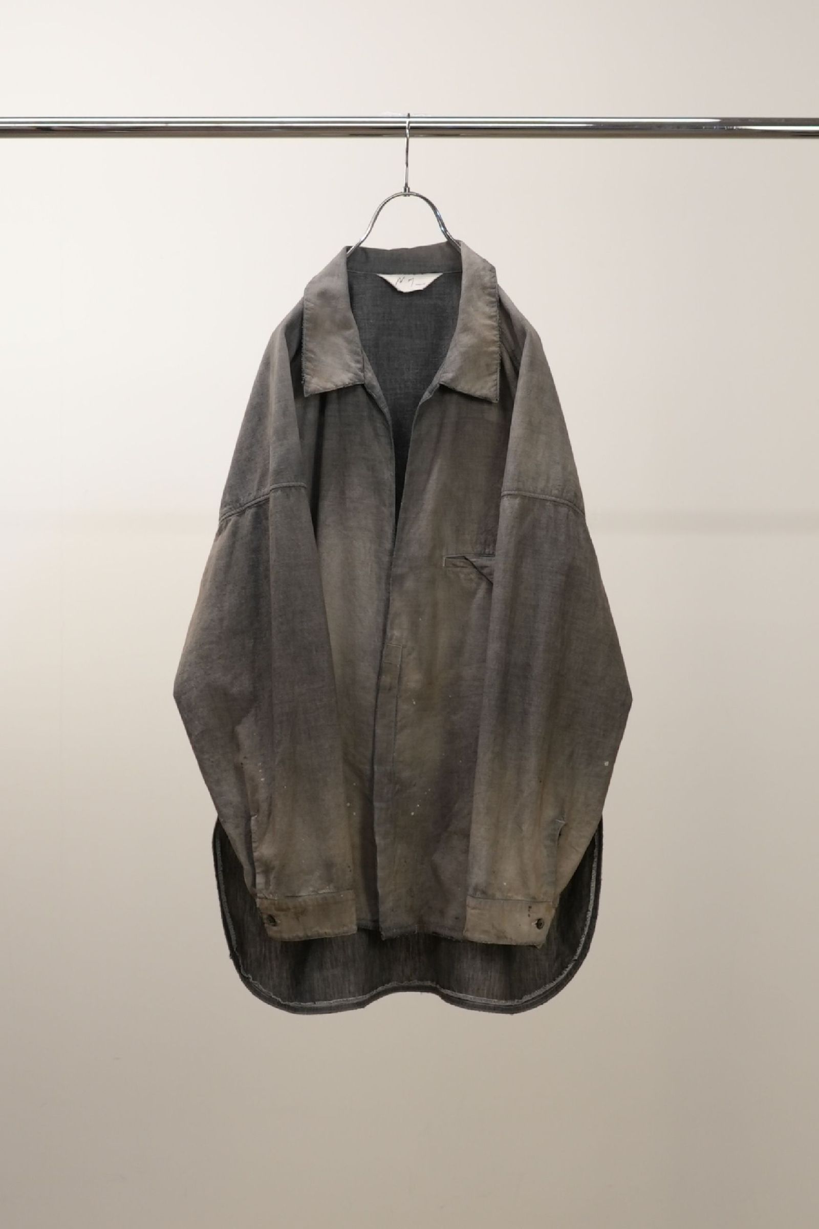 AGING CHAMBRAY LONG SHIRT | BLACK | シャンブレーシャツ