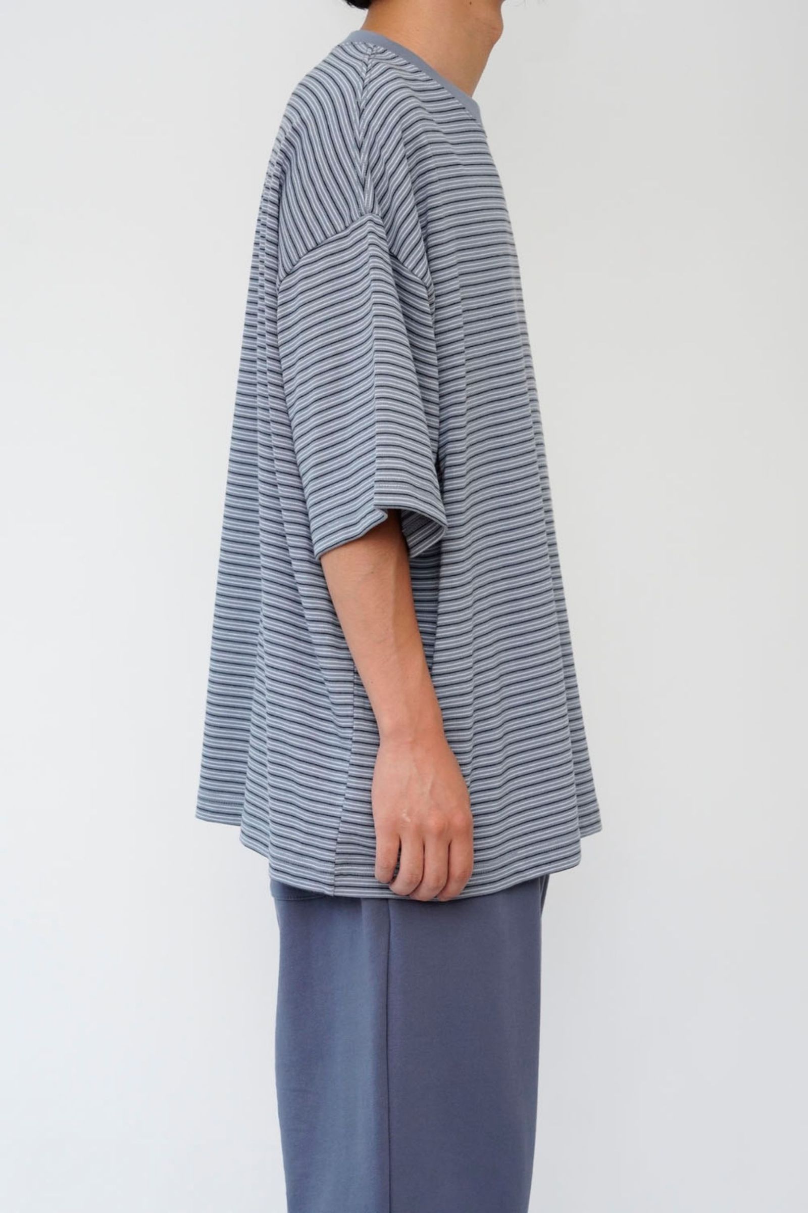 BORDER WIDE S/S T-SHIRT | BLUE | Tシャツ
