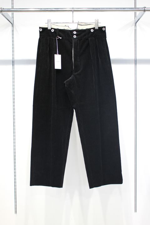 DEADSTOCK WIDE CORDUROY "BOURGERON" FRENCH WORK TROUSER | BLACK | コーデュロイスラックス
