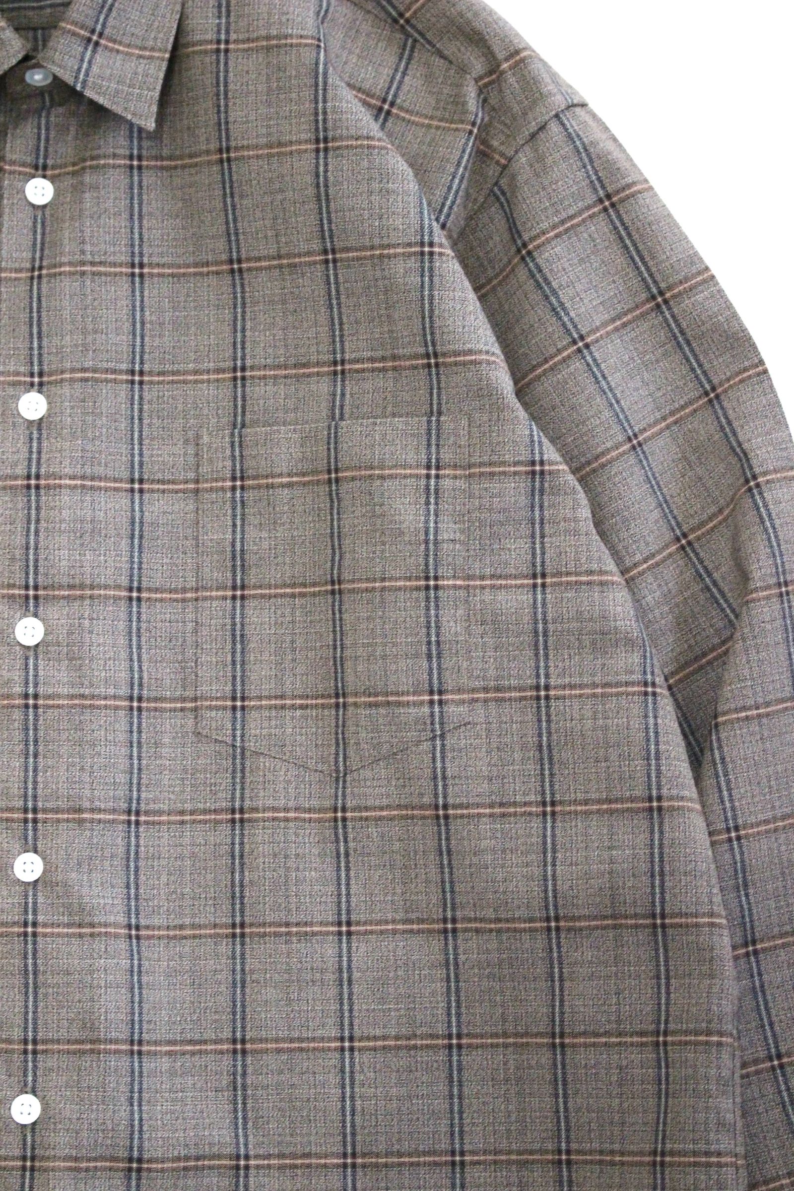 PRINCE OF WALES WOOL CHECK L/S REGULAR SHIRTS | BITTER COFFEE CHECK | チェックシャツ