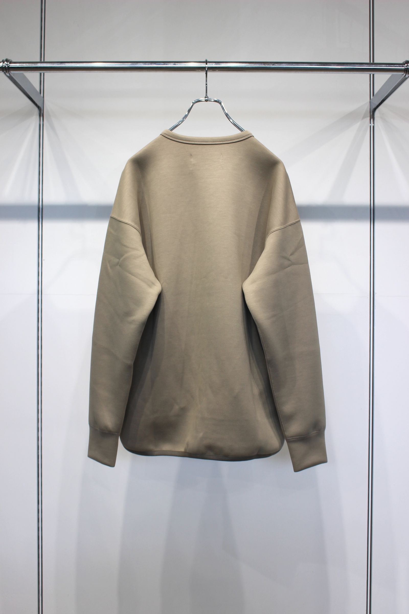 KNIT-COMBI RAYON DOUBLE-KNIT P/O | GREIGE | クルーネックプルオーバー