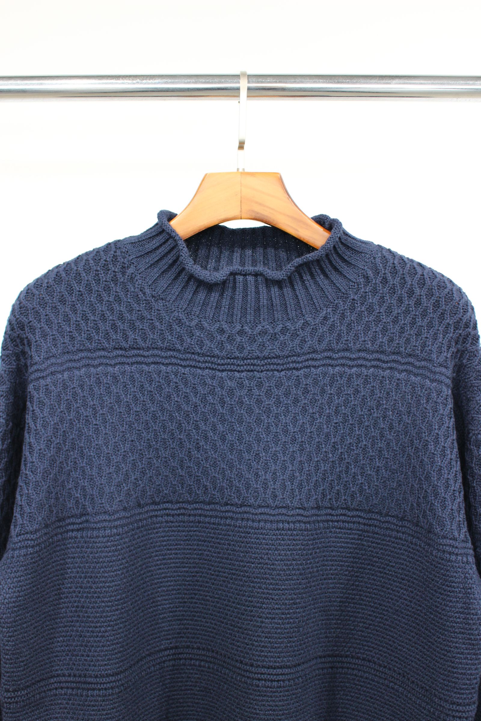 BIG SILHOUETTE WAFFLE P/O KNIT/NAVY