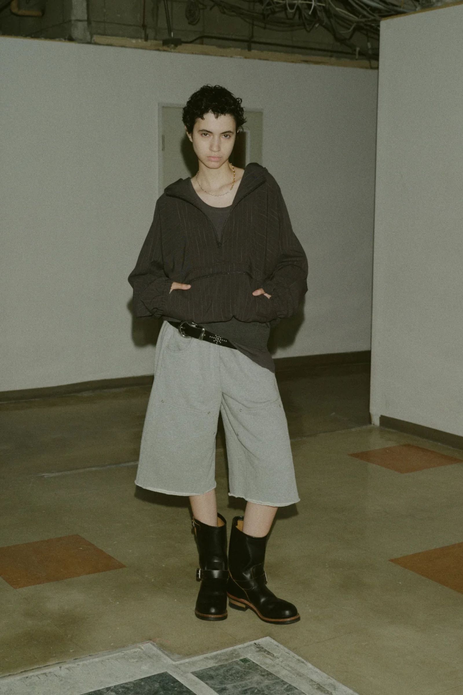 3/4 DOUBLE KNEE SWEAT PANTS | HEATHER GRAY | ショートパンツ