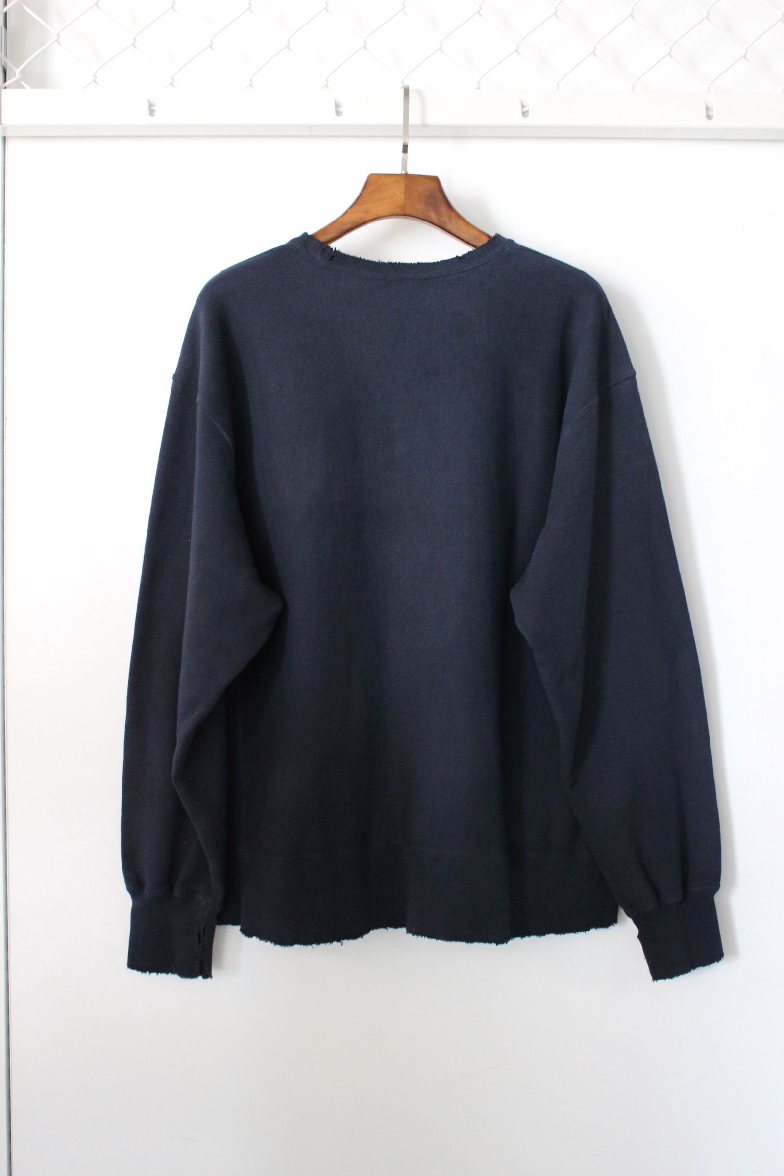 ANCELLM - 【別注】DYED DAMEGE SWEAT SHIRT/NAVY