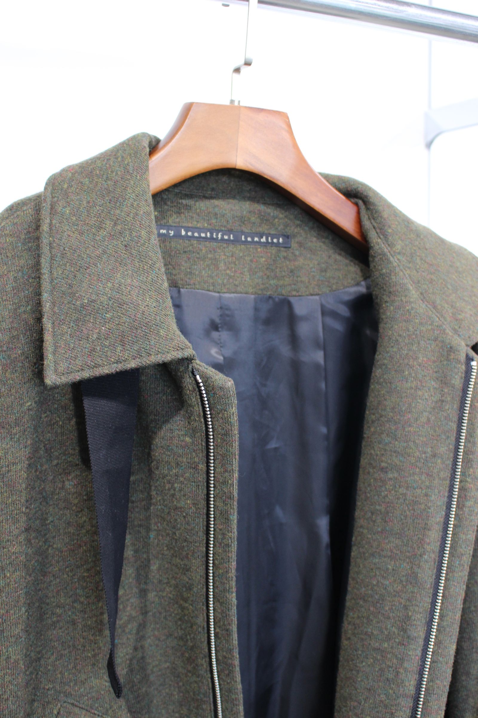 my beautiful landlet - RECYCLED MELANGE WOOL KNIT ZIP BLOUSON