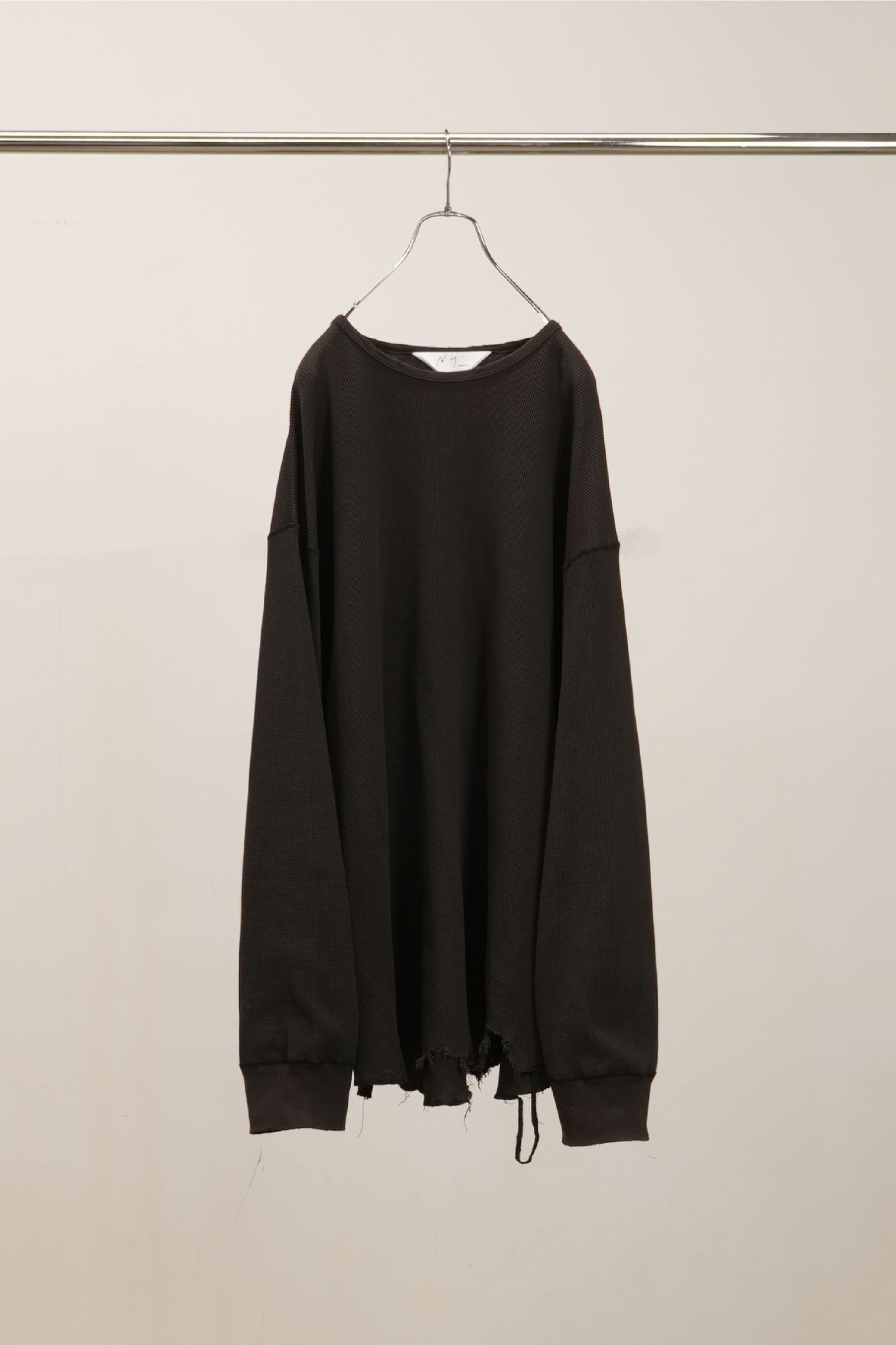 DAMAGE WAFFLE CREW LS | D.BROWN | カットソー