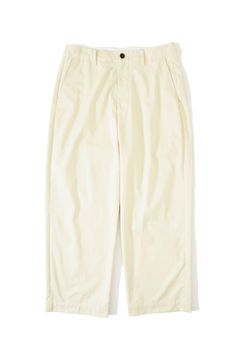 NO TUCK WIDE CHINO TROUSERS/ECRU