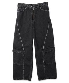 SWITCHING CARGO DENIM PANTS/デニムパンツ/ブラック